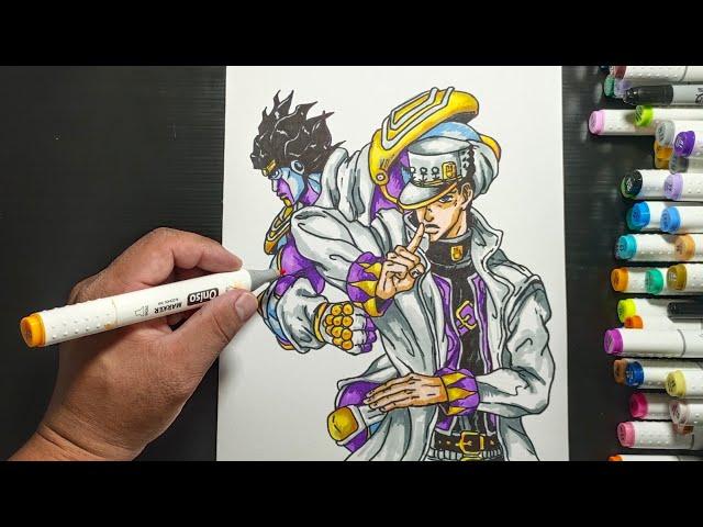 I Draw Jotaro Kujo without sketching| Jojo's bizarre adventure