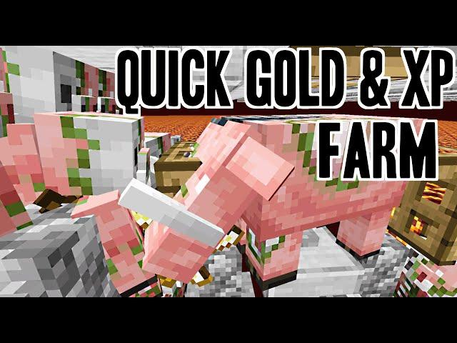 Quick Gold/XP Farm in video DESCRIPTION!  1.16-1.20.1 (30 minute build) | Minecraft