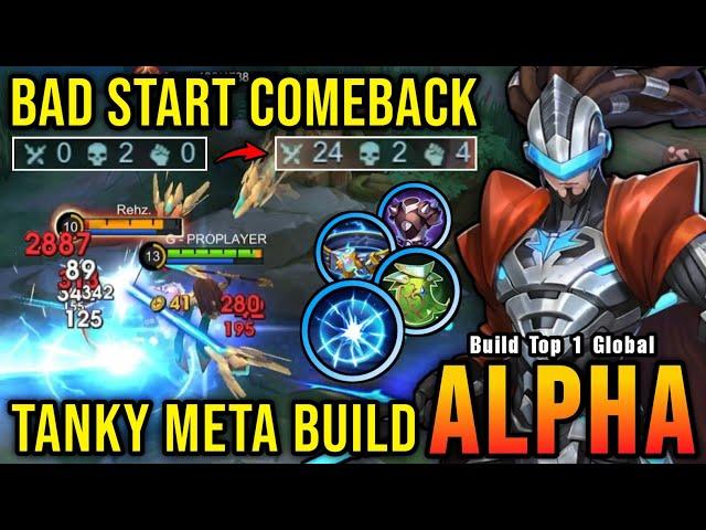 24 Kills!! Tank META Build Alpha Comeback From a Bad Start!! - Build Top 1 Global Alpha ~ MLBB