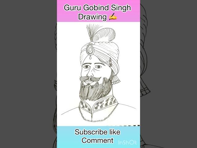 Guru Gobind Singh #drawing #art #youtubeshort #easy #artdrawing