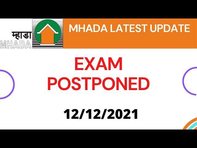 MHADA EXAM LATEST UPDATE | EXAM CANCEL | #MHADA2021