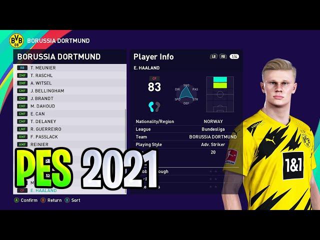 Borussia Dortmund Players Ratings & Faces | PES 2021