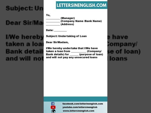 Undertaking of Loan