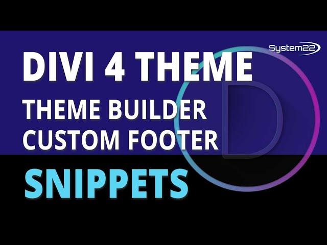 Divi 4 Theme Builder Custom Footer 