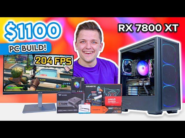 Best $1100 Gaming PC Build 2024!  [ft. RX 7800 XT & Ryzen 5 7600 w/ Benchmarks]