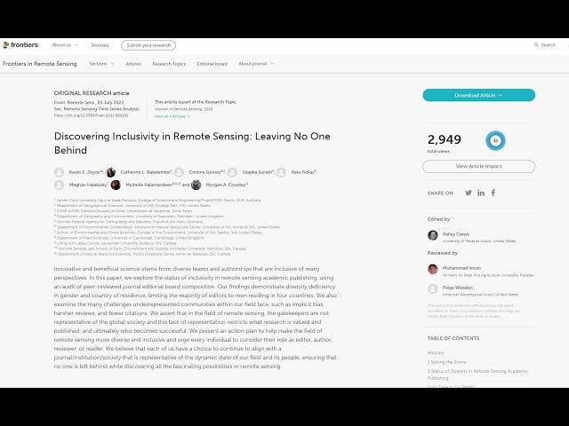 New paper alert - discovering inclusivity in remote sensing