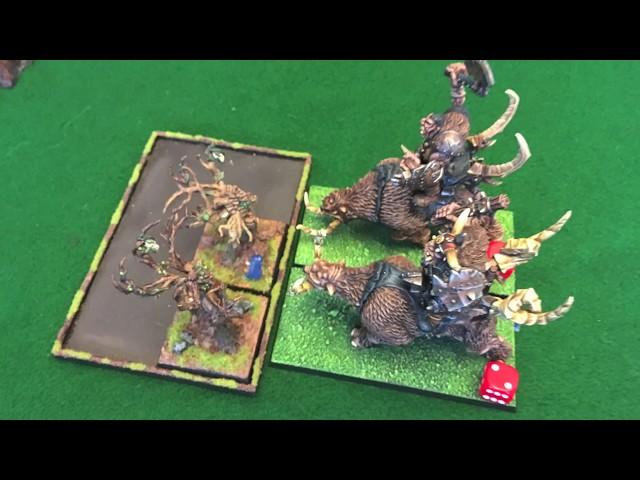 Warhammer Fantasy 8th ed Battle Report - 500pts Ogre Kingdoms vs Wood Elves