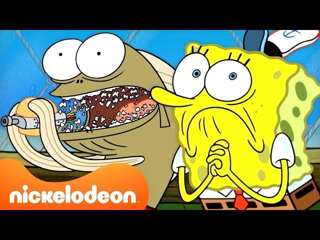 Every Dissatisfied Krusty Krab Customer For 60 MINUTES!  SpongeBob Marathon | Nicktoons