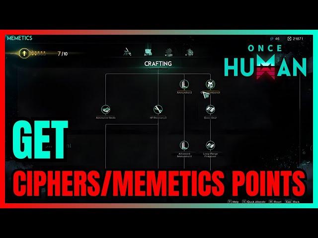 How To Get CIPHERS/MEMETICS POINTS In Once Human (EASY WAY)