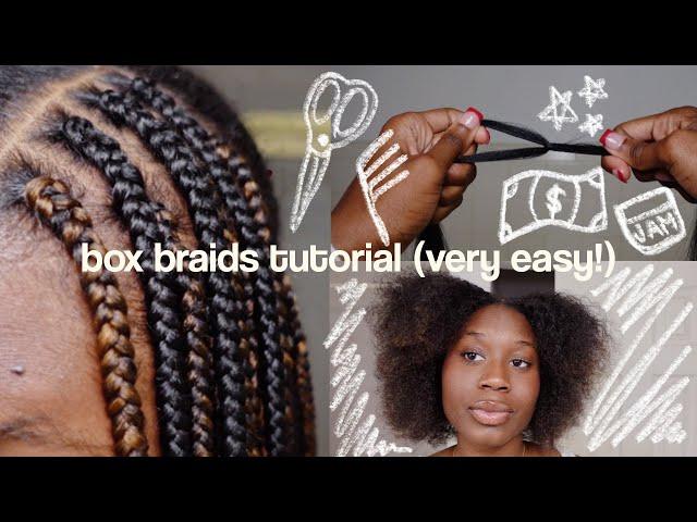 How to do Box Braids on Yourself! Beginner Friendly *Detailed* Flat Box Braids with Small Knots.