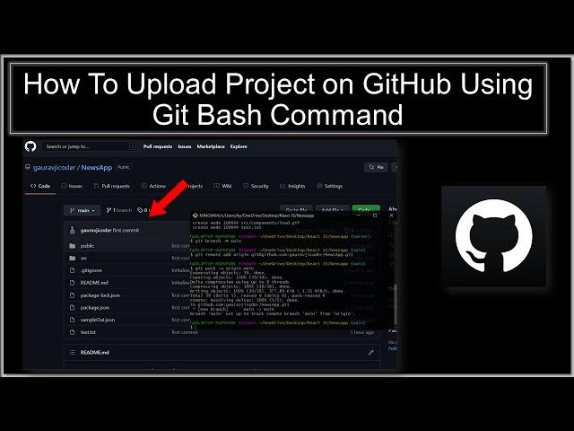 How To Upload Project on Git Hub Using Git Bash Commands | #github