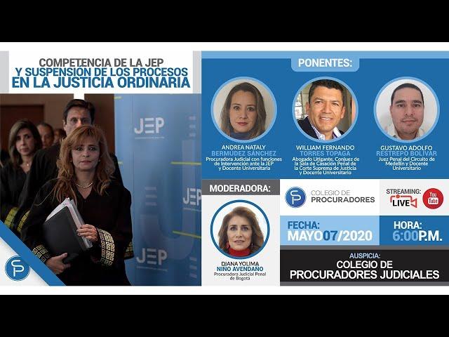 Competencia de la JEP y suspensión de los procesos en la justicia ordinaria