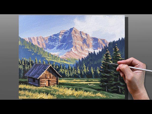 "Alpine Solitude" Landscape Acrylic Painting