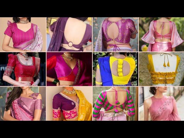 Trending Back Neck blouse designs/ Boat neck latest blouse designs/ Silk saree blouse neck designs