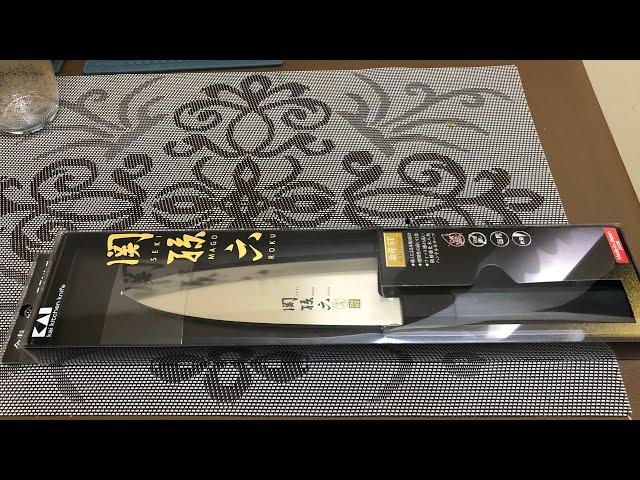 Deba knife from KAI seki mago roku unbox. Pisau Deba potong ikan