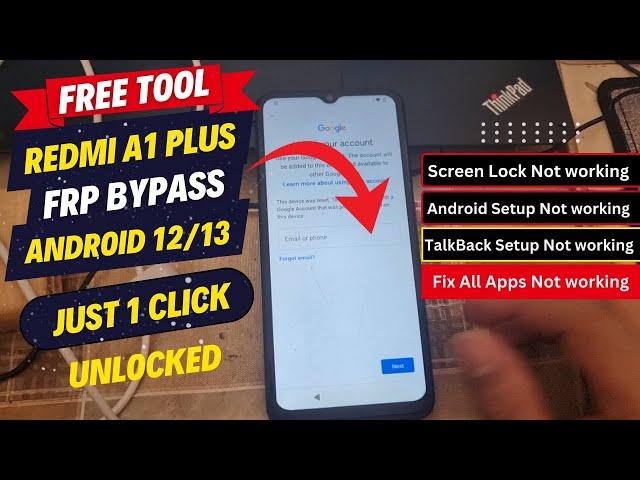  FASTEST Way to Remove FRP Lock on Redmi A1 Plus | FRP Bypass 2025 