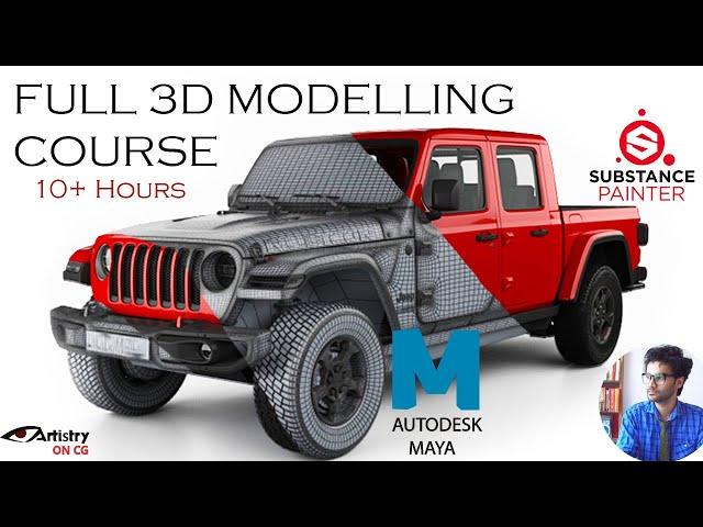 Car Modeling in Maya ( JEEP ) | Texturing in Substance Painter |