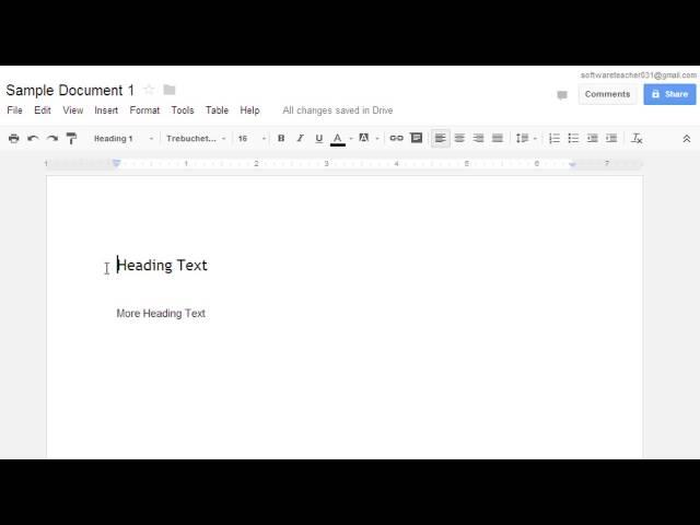 Changing the Heading Font Size in Google Docs : Google User Tips