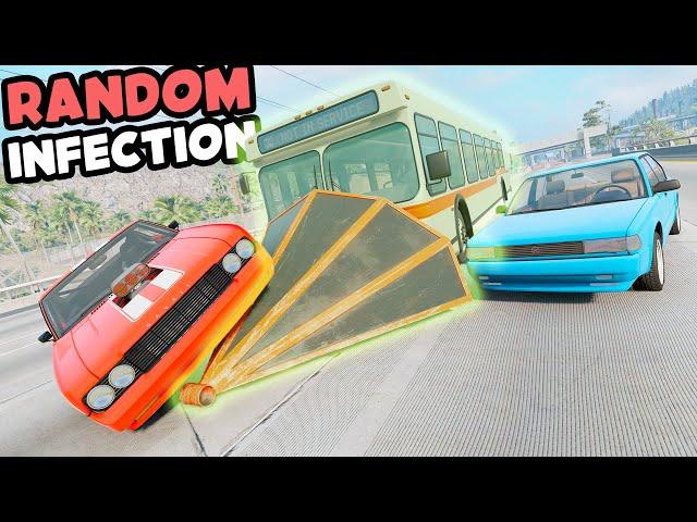 Random Car INFECTION But We Turn On PINBALL PHYSICS In BeamNG Drive