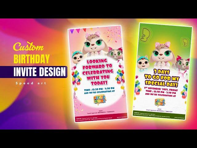 Custom Birthday Invite Design for Kids: Speed Art Tutorial