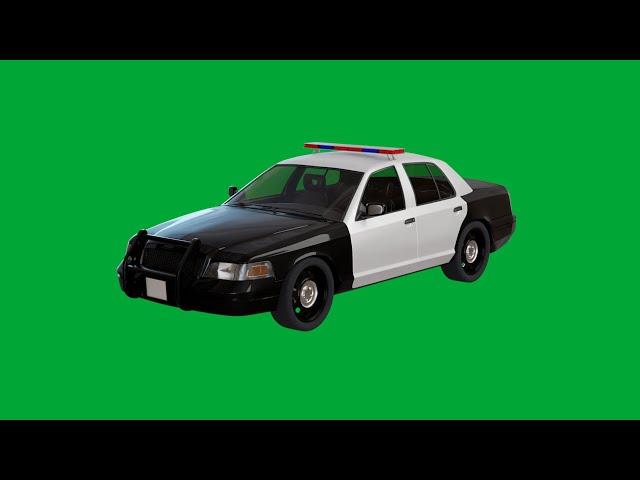 Police car animation green screen