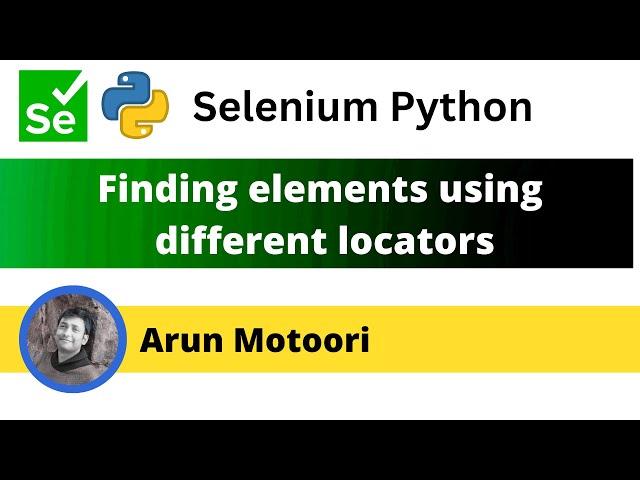 Finding element using different locators (Selenium Python)