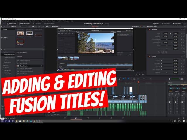 DAVINCI RESOLVE 16 - ADDING & EDITING CUSTOM FUSION TITLES IN MINUTES - EASY!