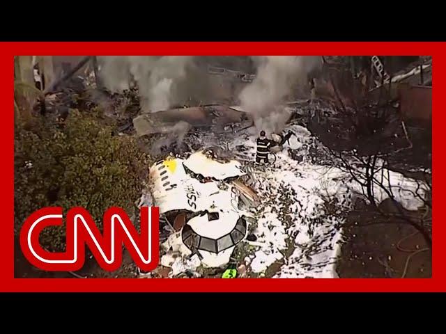 Video shows passenger plane falling out of sky over São Paulo, Brazil