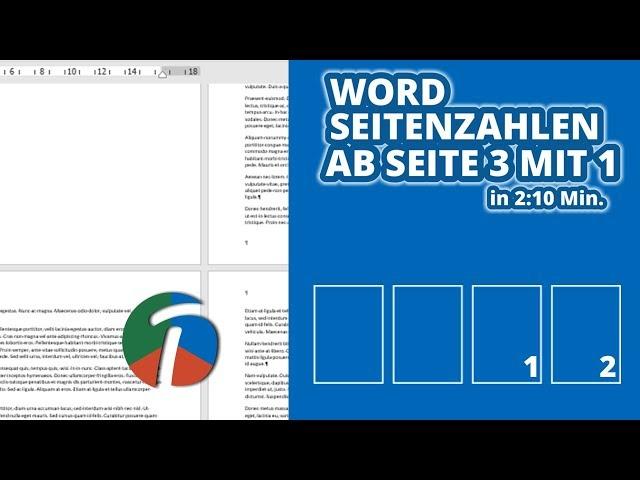 Word Seitenzahlen ab Seite 3 mit 1 - in 2 Min ganz einfach erklärt!