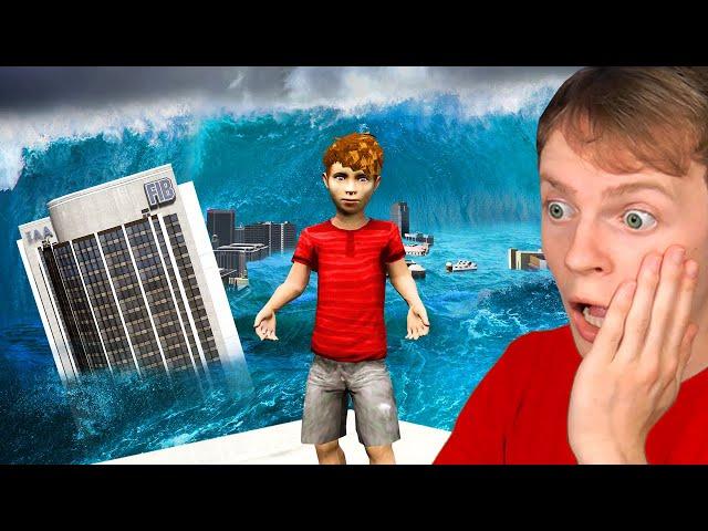 GTA 5 - PLAYING as a KID in a TSUNAMI!