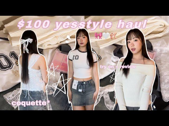 $100 HUGE coquette yesstyle haul  try-on and review ⋆𐙚₊˚⊹ @yesstyle