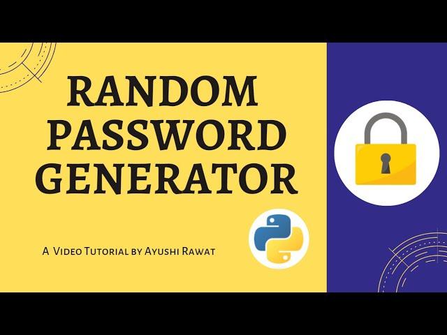 Random Password Generator | Easy Tutorial | Python project