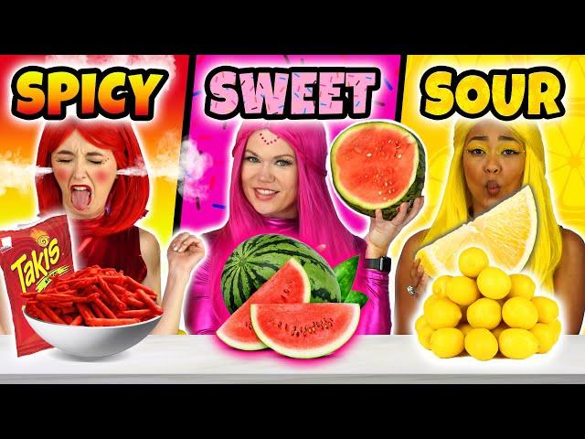 SPICY vs SWEET vs SOUR FOOD CHALLENGE THE SUPER POPS. Totally TV Originals