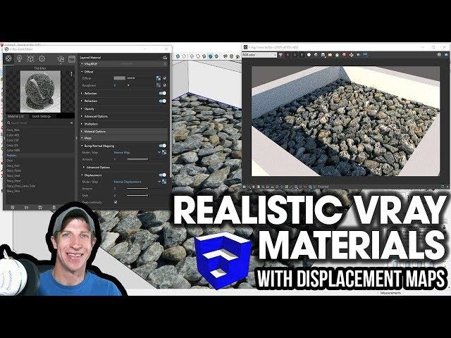 REALISTIC VRAY MATERIALS with Displacement and Normal Maps - Vray for SketchUp Tutorial