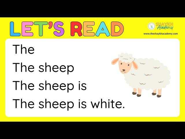 Let's Read | Sheep  | Learn to Read Simple Sentences | Reading Fluency for Kids | Shaykh Academy