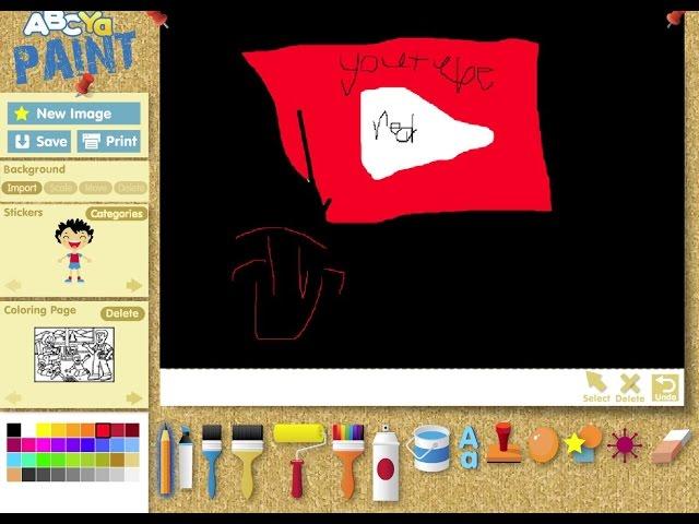 Silly art on computer for kids.