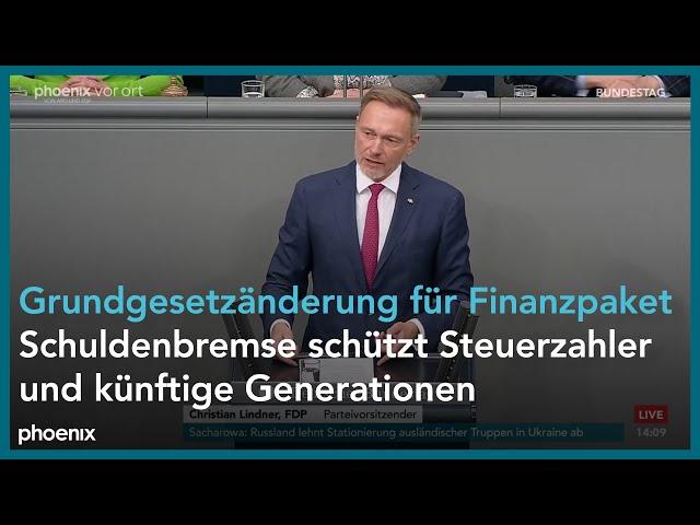 Christian Lindner zur Änderung des Grundgesetzes am 13.03.25