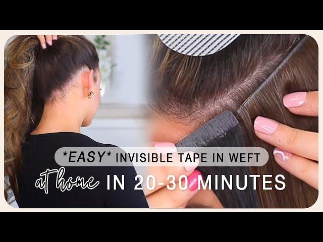 NEW** HOW I INSTALL TAPE IN EXTENSIONS AT HOME! (INVISIBLE TAPE IN WEFT) l Endaring Hair