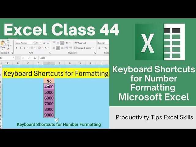 Quick and Easy Number Formatting in Excel with Keyboard Shortcuts