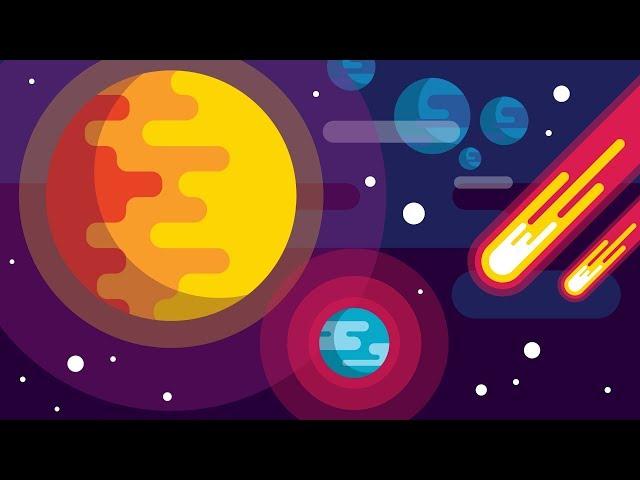 How to Draw a SPACE BACKGROUND - Flat Design - Adobe Illustrator Tutorial
