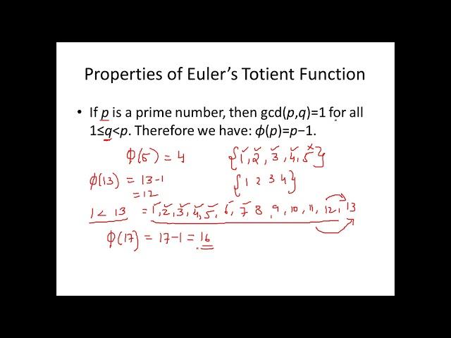 Euler's Totient Function and Euler's Theorem - Cryptography - Cyber Security - CSE4003