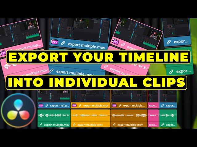 HOW TO Export Clips from one Timeline as INDIVIDUAL Files in Davinci Resolve 18 | Tutorial