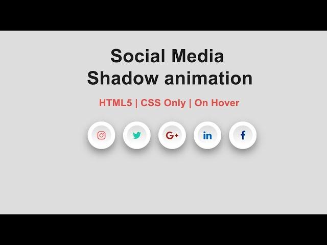 Floating Social Media Icons in HTML and CSS | Social Media Button Animation With Shadow Effects