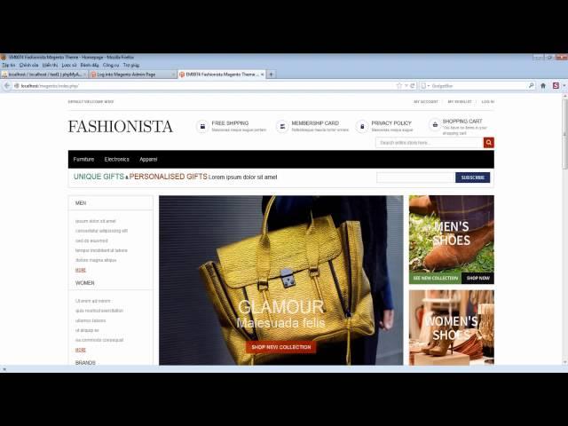 EM Fashionista Magento Theme Installation - Full Demo