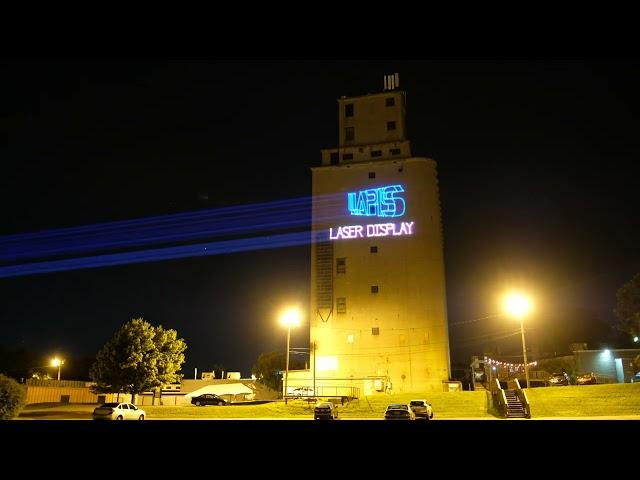 Lapis Laser Display Corporate Logo on Building in Louisville KY