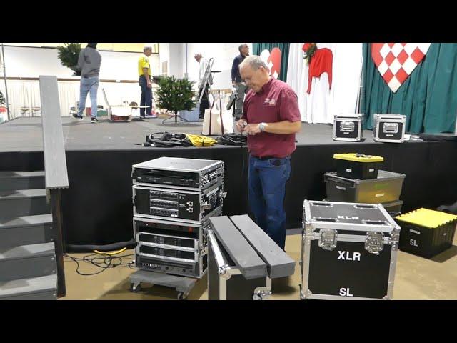 Sound system setup for a cultural event in Raleigh NC.  Presonus 32SC for FOH - Event Video 53