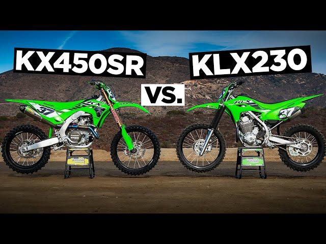 KX450SR Race Bike vs. KLX230 Trail Bike: Lap Time BATTLE