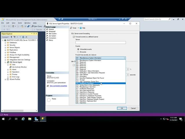 Configuring the SQL Server Agent