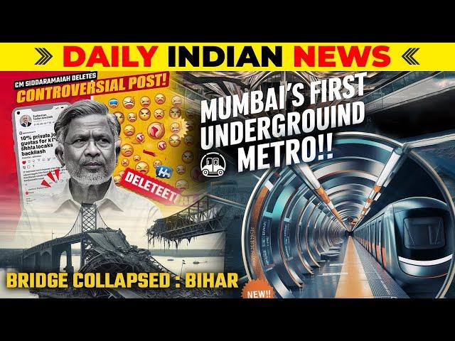 Daily Indian News: CM Siddaramaiah's Job Quota, Mumbai's Underground Metro, and More!