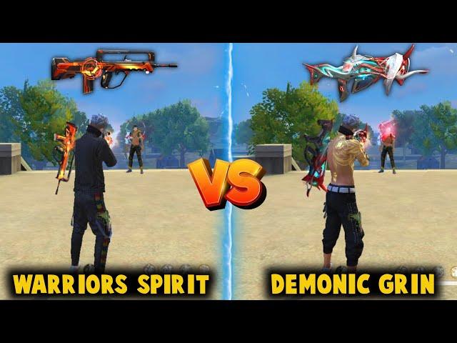 NEW EVO FAMAS DEMONIC GRIN VS FAMAS WARRIORS SPIRIT DAMAGE ABILITY TEST | BEST FAMAS SKIN-FREE FIRE